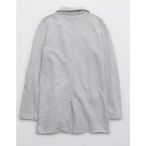 Aerie Womens Grey Knit  Fleece Blazer With Pockets Size S - Picture 6 of 8